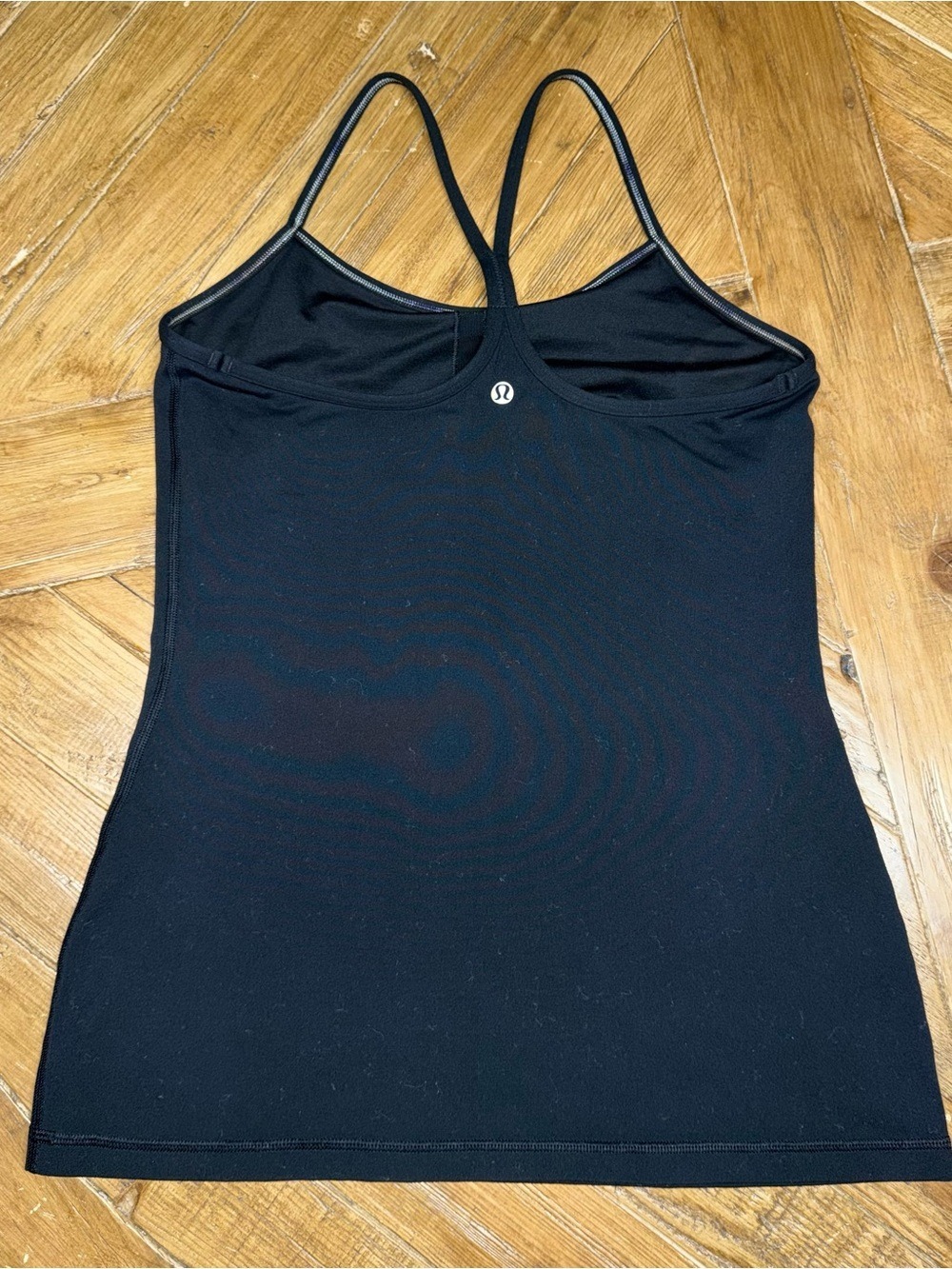 Lululemon Black Power Y Tank Top with Shelf Bra - No Size Tag (Fits Approx. 4)